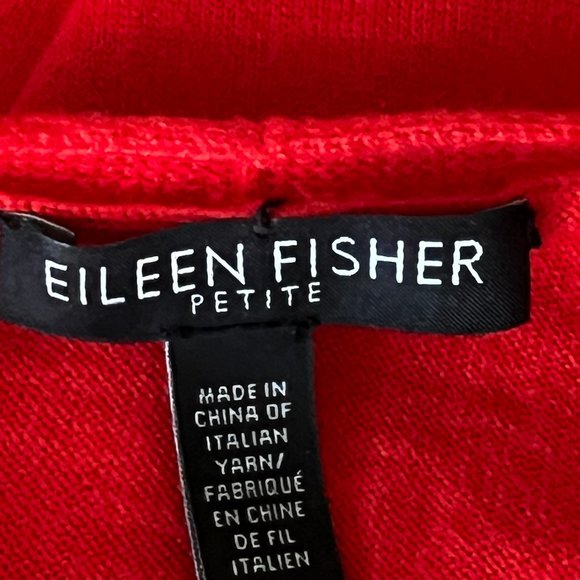 Like new EILEEN FISHER Lightweight Bright Red Merino Wool V-Neck Sweater… - Picture 4 of 12